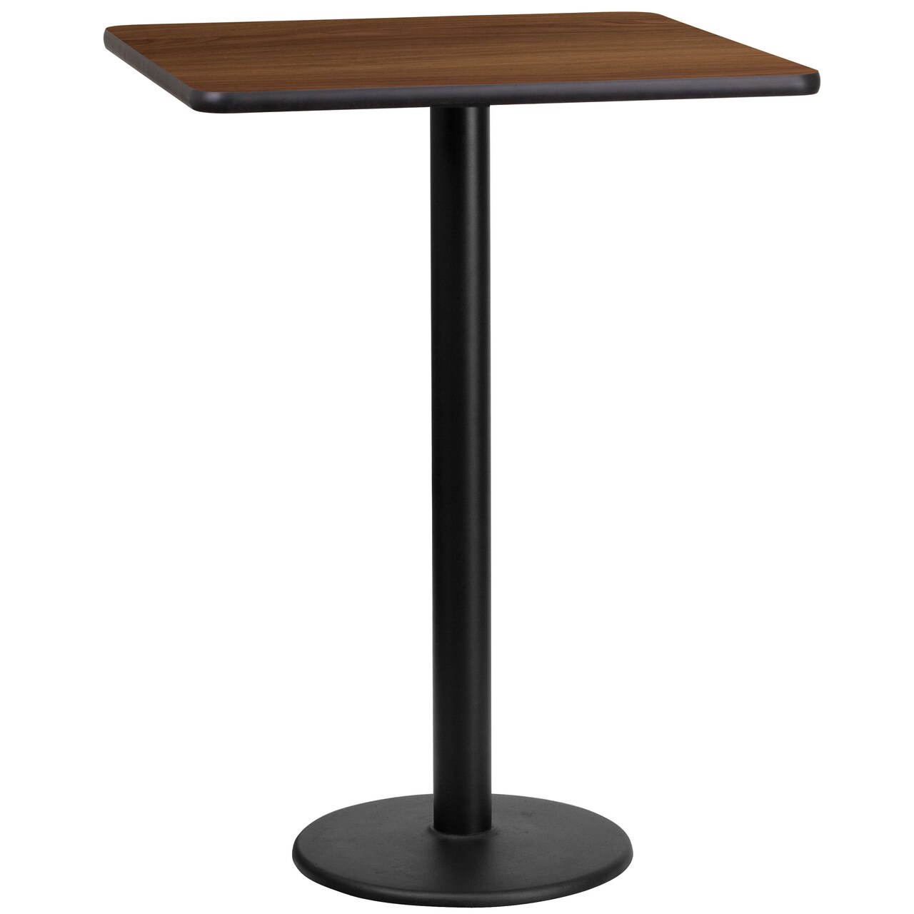 Emma and Oliver 24" Square Laminate Table Top with 18" Round Bar Height Table Base